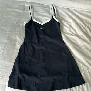 Set Active Navy Sweetheart Tennis Dress